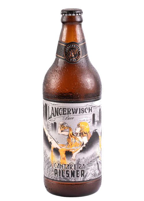 Garrafa da Cantareira Pilsner, primeira cerveja comercial da Langerwisch Bier